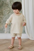 Pima Cotton Wesley Short - Double Stripe Hay/Cloud