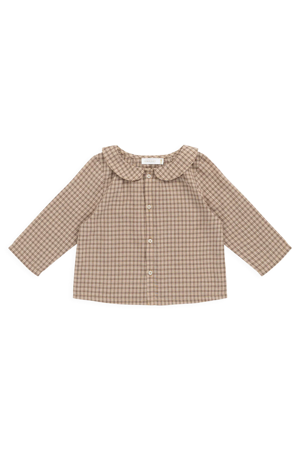Organic Cotton Gabriel Top - Cabin Check Cocoa