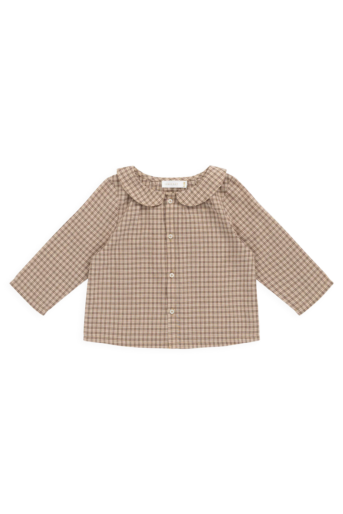 Organic Cotton Gabriel Top - Cabin Check Cocoa