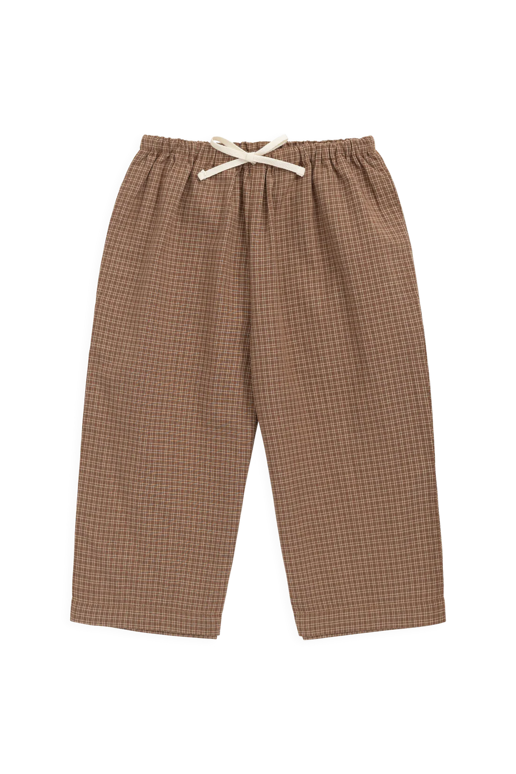 Organic Cotton Kenji Pant - Double Windowpane Check Oud/Hay