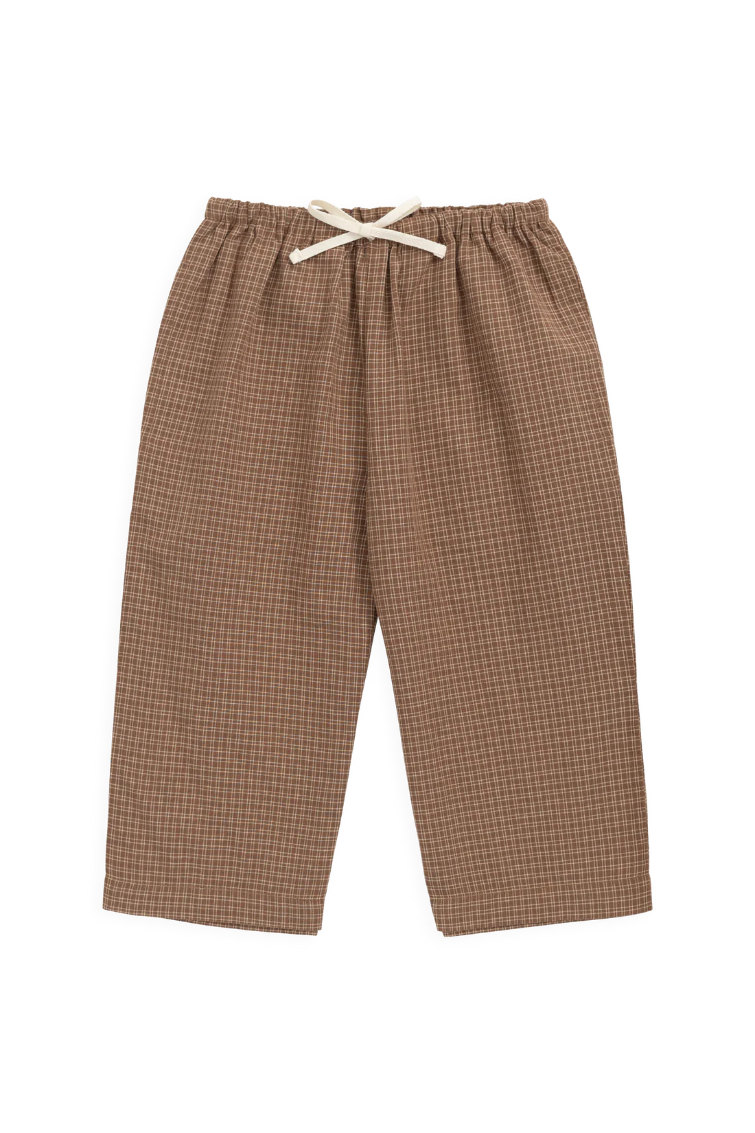 Organic Cotton Kenji Pant - Double Windowpane Check Oud/Hay