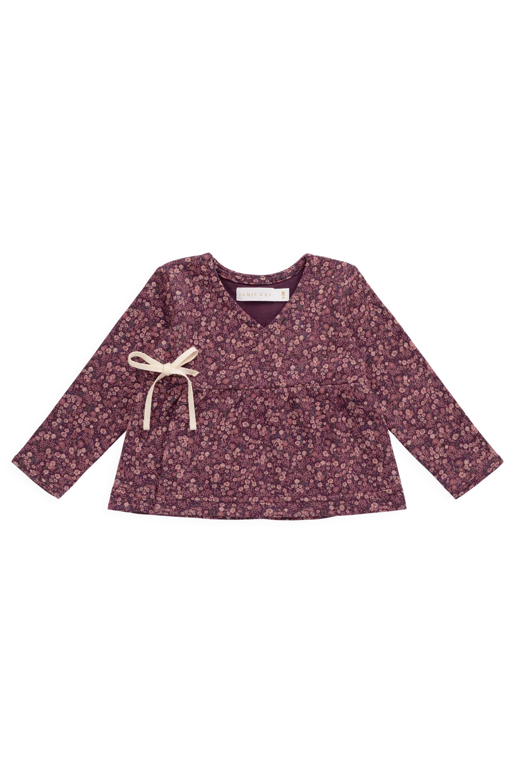 Organic Cotton Clemence Wrap Top - Fig Floral